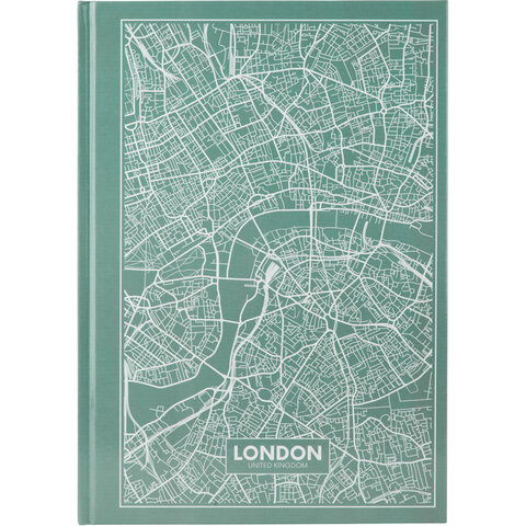 Книга записна А4 Maps London, 96арк., кліт., бірюзовий — Photo 1