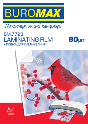 Плівка для ламінування, 80 мкм, A4 (216x303мм), глянцева, по 100 шт.в упаковці — Photo 1