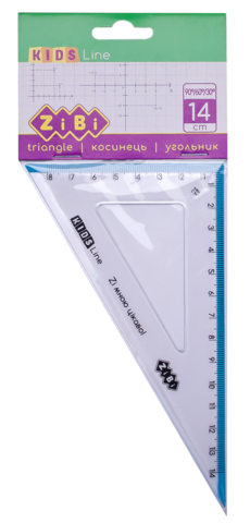 Косинець 140мм, 90°/60° з блакитною смужкою, блістер, KIDS Line — Photo 1