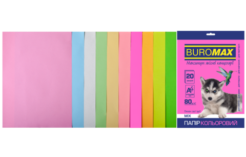 Набір кольорового паперу PASTEL+NEON, 10 кол., 20 арк., А4, 80 г/м² — Photo 1