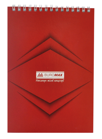 Блокнот на пружині зверху MONOCHROME, JOBMAX, А5, 48 арк., червоний — Photo 1