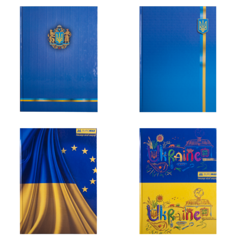 Книга канцелярська UKRAINE, А4, 96 арк., клітинка, офсет,тверда ламінована обкладинка, асорті — Photo 1