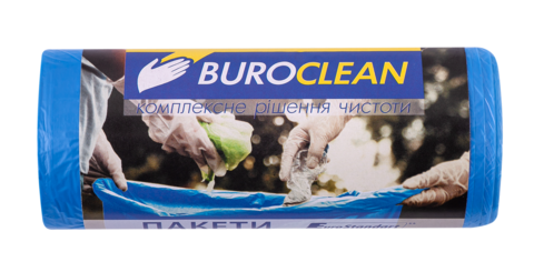 Пакети для сміття 35л/30 шт, сині, 500х600мм, 8мкм, ПНТ (HDPE), BuroClean EuroStandart — Photo 1