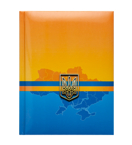 Записна книжка UKRAINE, А5, 80 арк., клітинка, тверда обкладинка, гл. ламінація з поролоном, синя — Photo 1