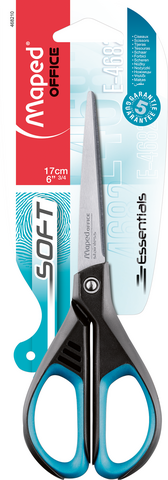 Ножниці офісні ESSENTIALS SOFT 170мм, чорний з синім — Photo 1