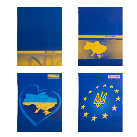 Книга канцелярська UKRAINE, А4, 192 арк., клітинка, офсет, тверда ламінована обкладинка, асорті — Photo 1