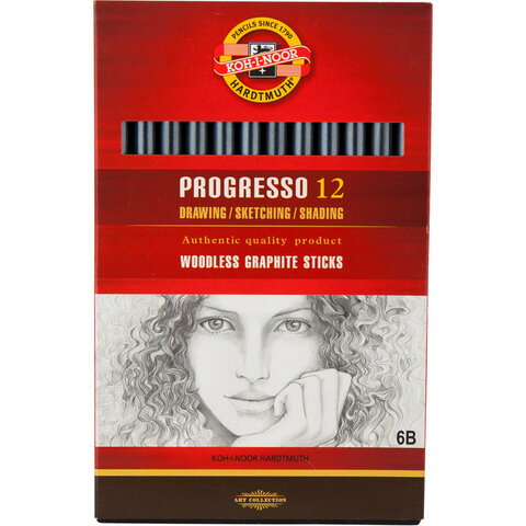 Олівець бездеревний Progresso, 6B — Photo 1