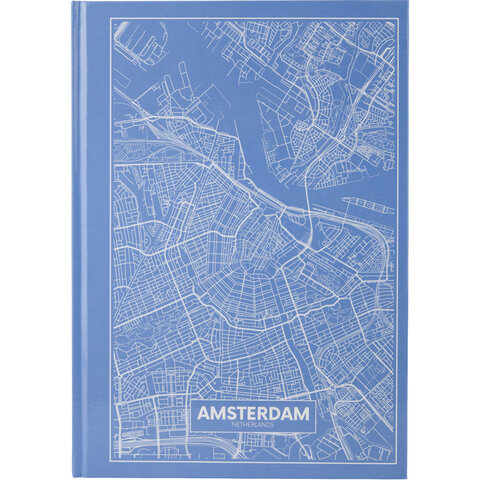 Книга записна А4 Maps Amsterdam, 96арк., кліт., блакитний — Photo 1