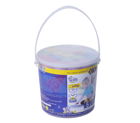 Крейда кольорова JUMBO, 15 шт в пластиковому відрі, BABY Line — Photo 1