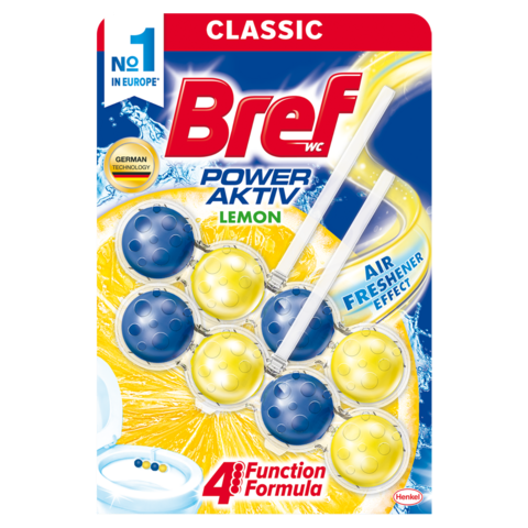 Туалетний блок BREF 2*50г Сила актив Лимон Дуопак — Photo 1