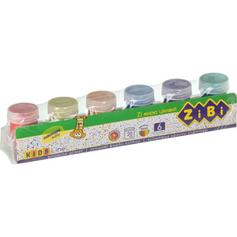 Гуаш 6 кол. х 20 мл, GLITTER, KIDS Line — Photo 1