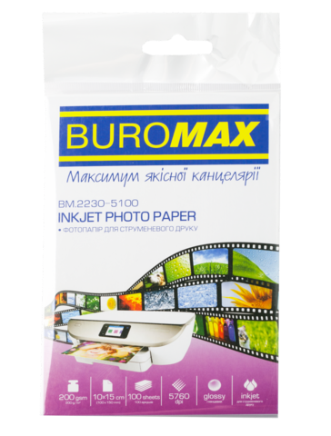 Фотопапір глянцевий, 10х15 см, 200 г/м², 100 арк. — Photo 1