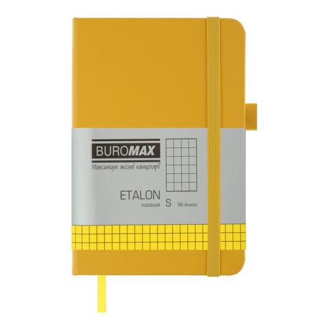 Книга записна ETALON 95*140, 96 арк., клітинка, обкл. штучна шкіра, жовтий — Photo 1