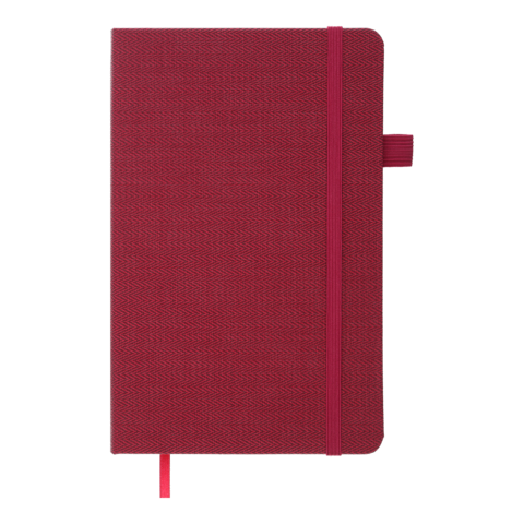 Книга записна TWEED 125*195, 96 арк., клітинка, обкл. штучна шкіра, бордовий — Photo 1