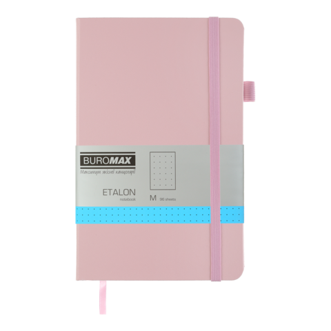 Книга записна ETALON 125*195, 96 арк., точка, обкл. штучна шкіра, рожевий — Photo 1