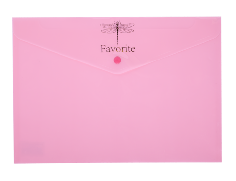 Папка-конверт на кнопці FAVOURITE, PASTEL, А4, рожева — Photo 1