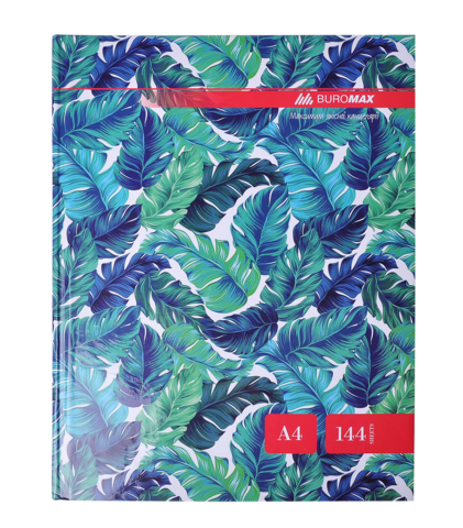 Книга канцелярська FLORISTICA, А4, 144 арк., клітинка, офсет, тверда ламінована обкладинка, бірюзова — Photo 1