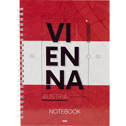 Блокнот на спіралі тверда обкл., А5, 96арк. Vienna — Photo 1