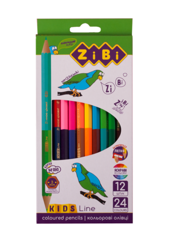 Кольорові олівці Double, 12 шт. (24 кольори), KIDS Line — Photo 1