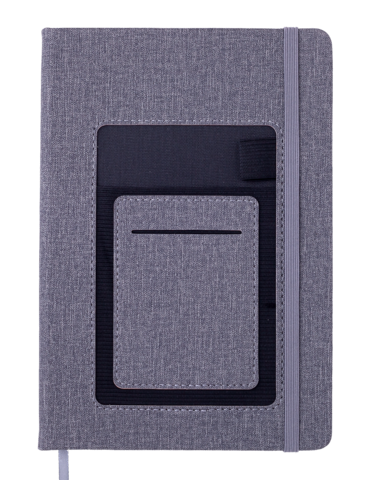 Блокнот діловий COMFORT, А5, 96 арк., клітинка, сірий, шт.шкіра — Photo 1