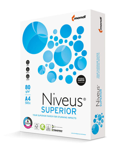 Папір NIVEUS SUPERIOR, А4, клас A, 80г/м2, 500 арк — Photo 1