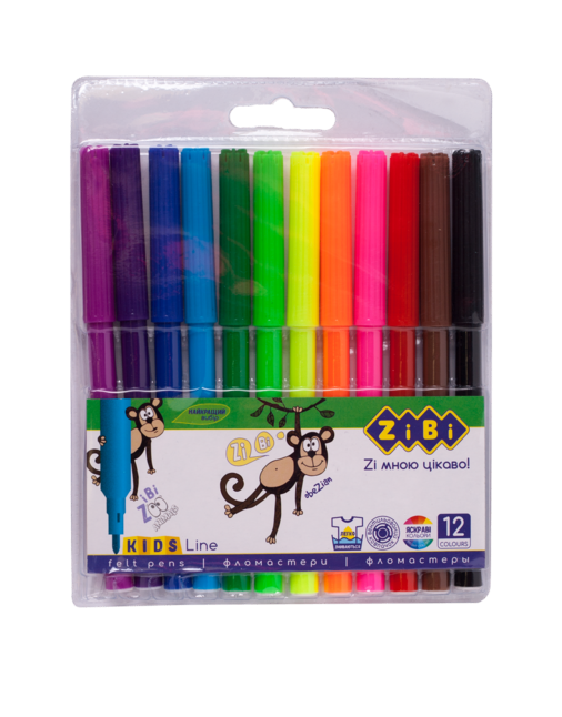 Фломастери на водній основі, 12 кольорів, KIDS Line