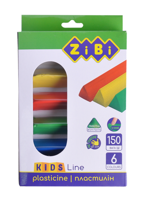 Пластилін 6 кольорів, 150 г, KIDS Line
