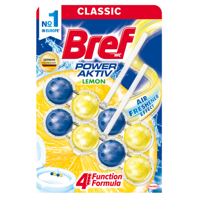 Туалетний блок BREF 2*50г Сила актив Лимон Дуопак