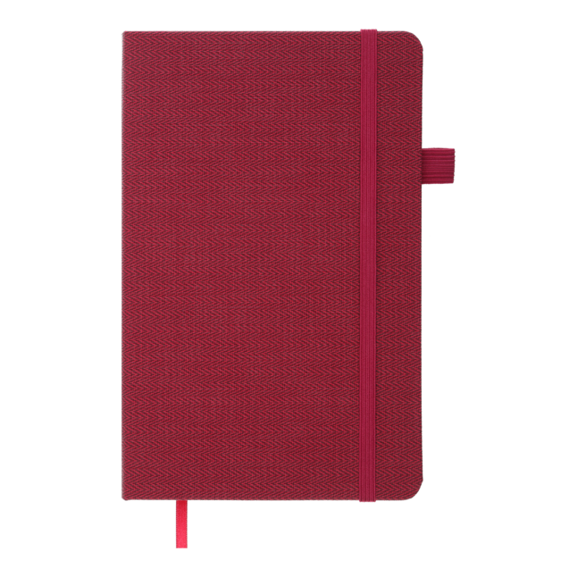 Книга записна TWEED 125*195, 96 арк., клітинка, обкл. штучна шкіра, бордовий