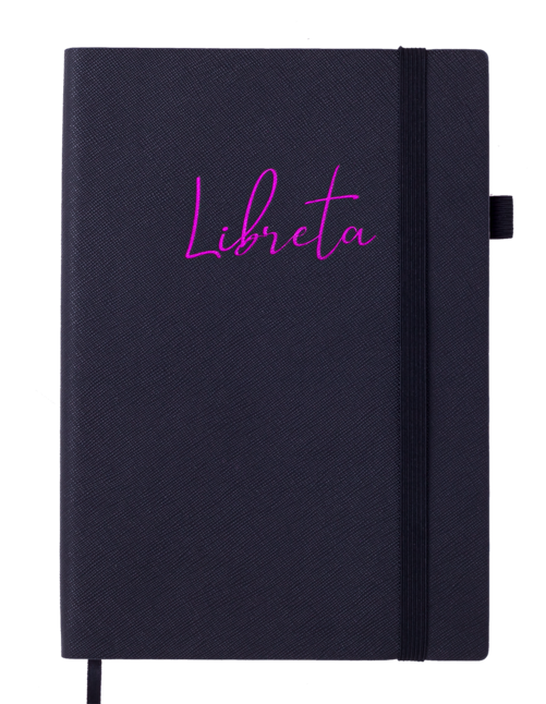 Блокнот діловий LIBRETA, А5, 96 арк., клітинка, чорний, шт.шкіра
