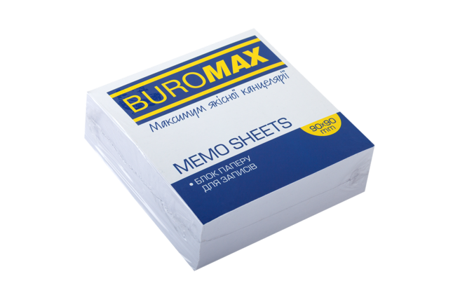 Блок білого паперу для нотаток, JOBMAX, 90х90х30мм, не склеєний