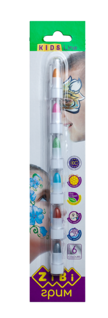 Олівці для гриму обличчя та тіла, 6 кольорів металік, KIDS Line