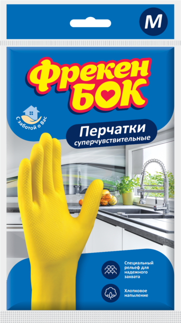 Рукавички гумові, для миття посуду, розмір M, ФРЕКЕН БОК