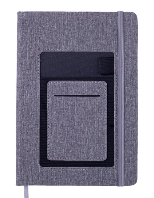 Блокнот діловий COMFORT, А5, 96 арк., клітинка, сірий, шт.шкіра