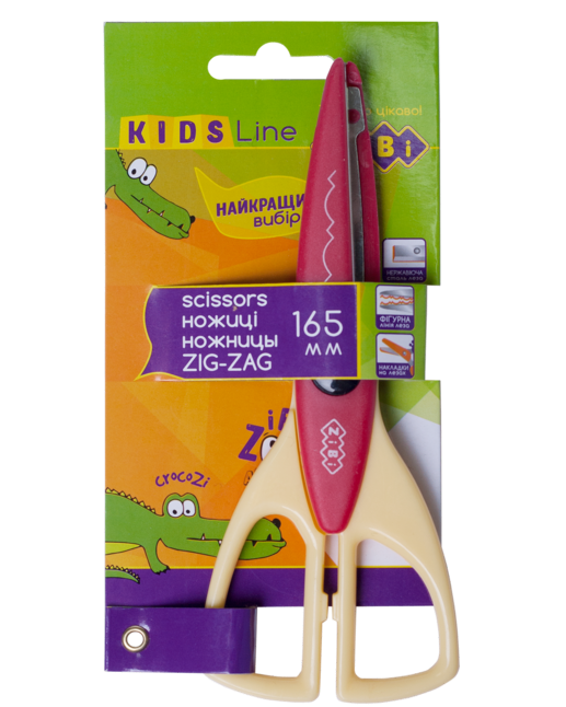 Ножиці "Зіг-Заг" 165мм, рожеві, KIDS Line